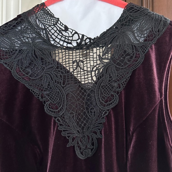 LeChateau Velour sleeveless Peplum top US L🌸 - Picture 7 of 8